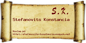 Stefanovits Konstancia névjegykártya